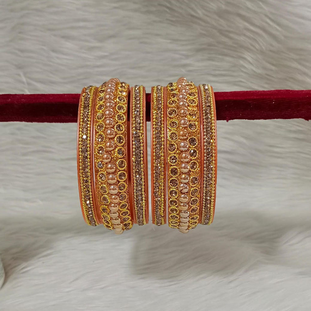 Pooja Bangles Gold Plated Austrian Stone Bangles Set