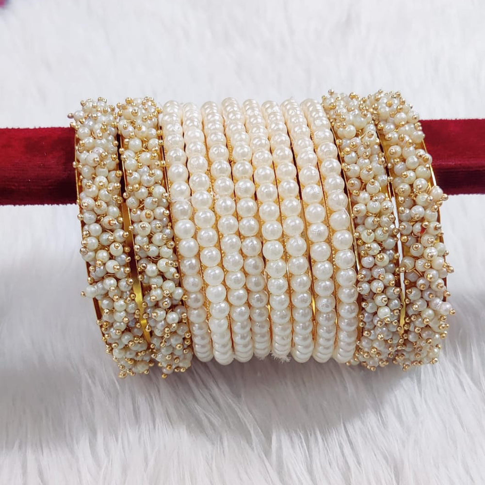 Pooja Bangles Gold Plated Pearl Bangles Set