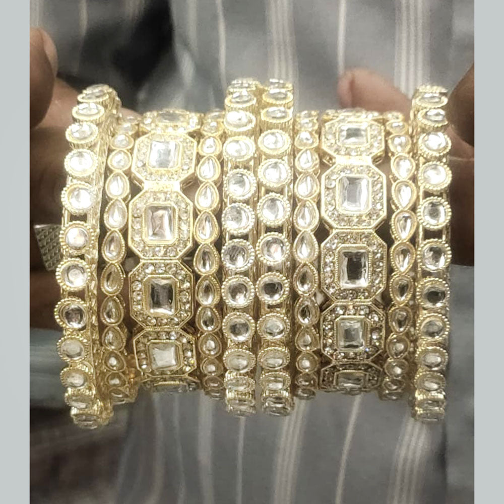 Pooja Bangles Gold Plated Kundan Stone Bangles Set