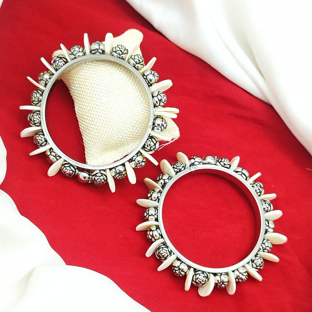 Pooja Bangles Silver Plated Bangle Set