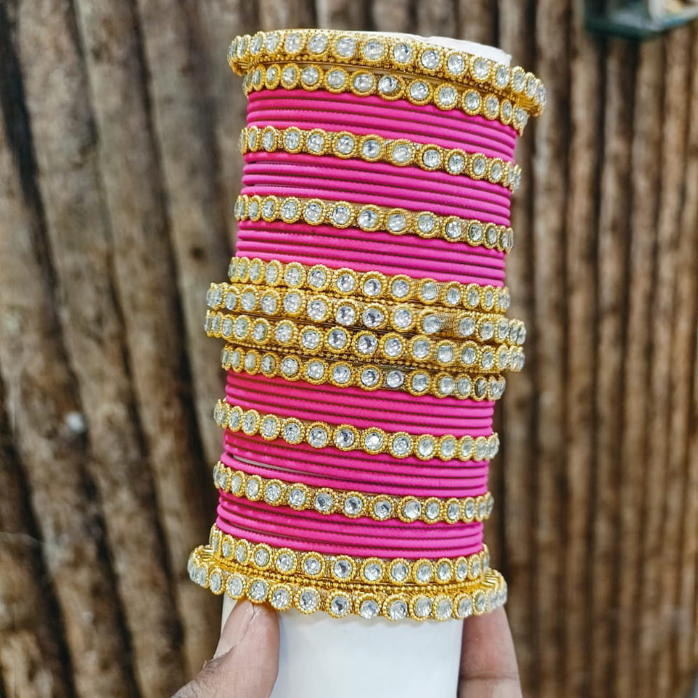 Pooja Bangles Gold Plated Austrian Stone Bangle Set