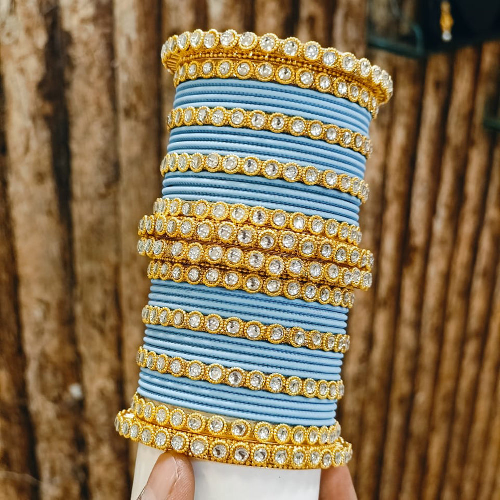 Pooja Bangles Gold Plated Austrian Stone Bangle Set