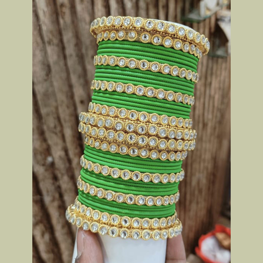 Pooja Bangles Gold Plated Austrian Stone Bangle Set