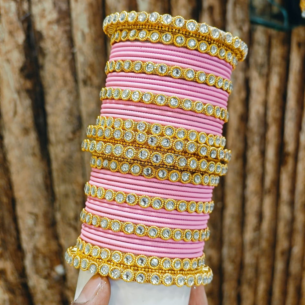 Pooja Bangles Gold Plated Austrian Stone Bangle Set