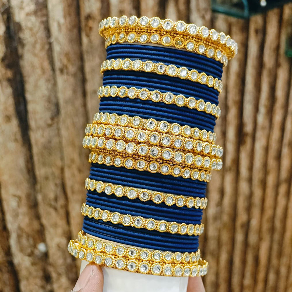 Pooja Bangles Gold Plated Austrian Stone Bangle Set