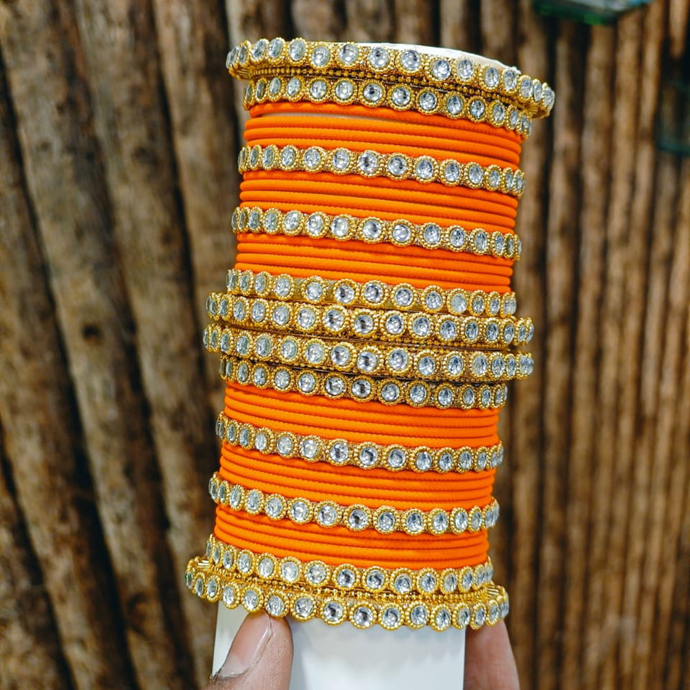 Pooja Bangles Gold Plated Austrian Stone Bangle Set