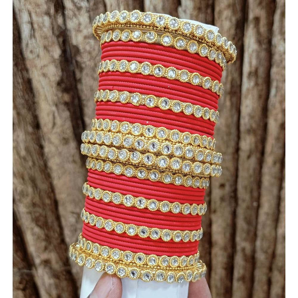 Pooja Bangles Gold Plated Austrian Stone Bangle Set