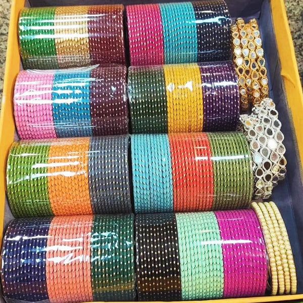 Pooja Bangles Multi Colors Metal Bangle Set