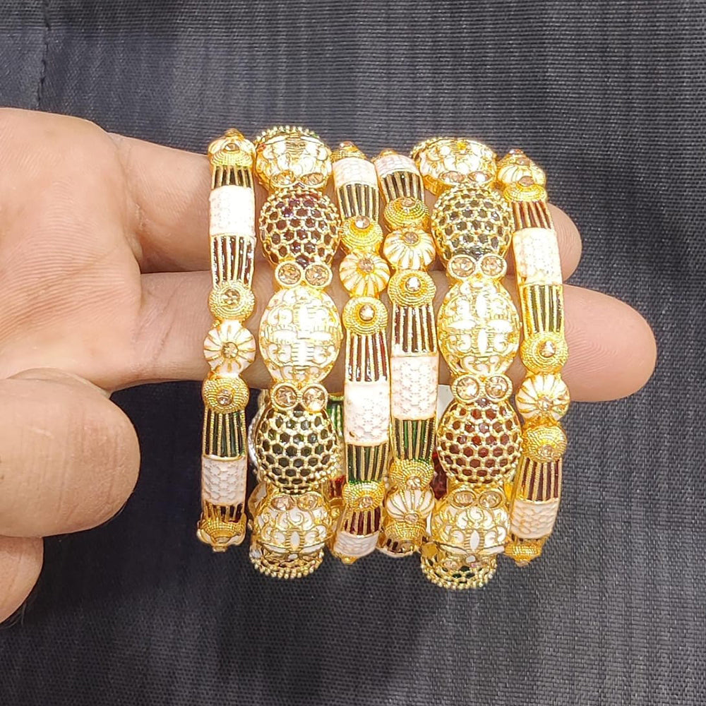 Pooja Bangles Gold Plated Meenakari Bangles Set