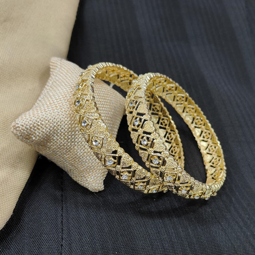 Pooja Bangles Gold Plated Austrian Stone Bangle Set