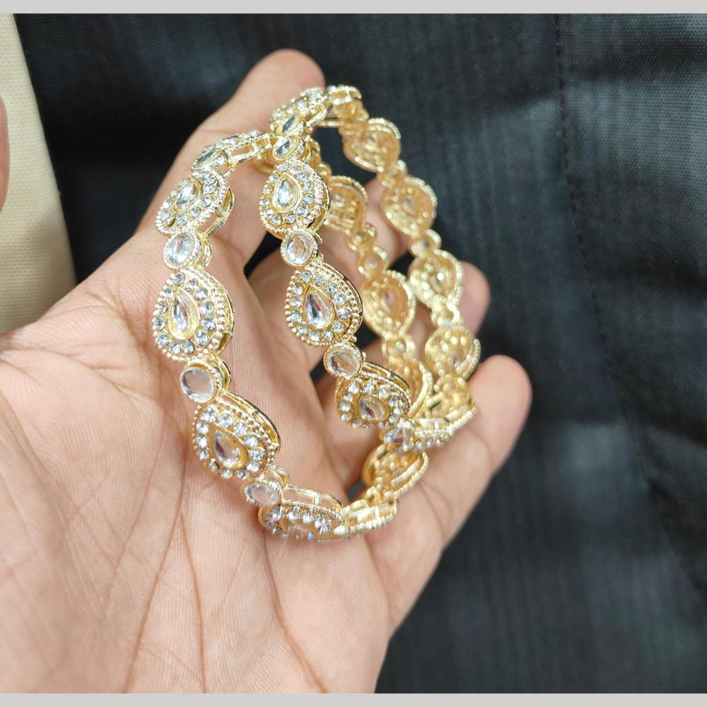 Pooja Bangles Gold Plated Kundan Stone Bangles Set