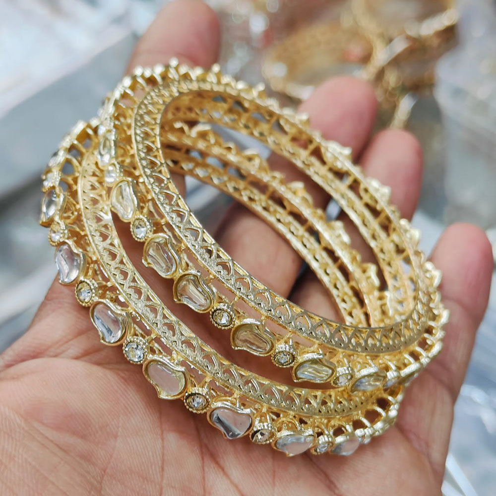 Pooja Bangles Gold Plated Kundan Stone Bangles Set