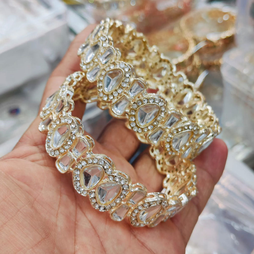 Pooja Bangles Gold Plated Kundan Stone Bangles Set