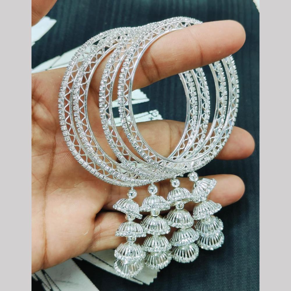 Bangle Set Silver Color Metal Bangles Bollywood Style Silver Color