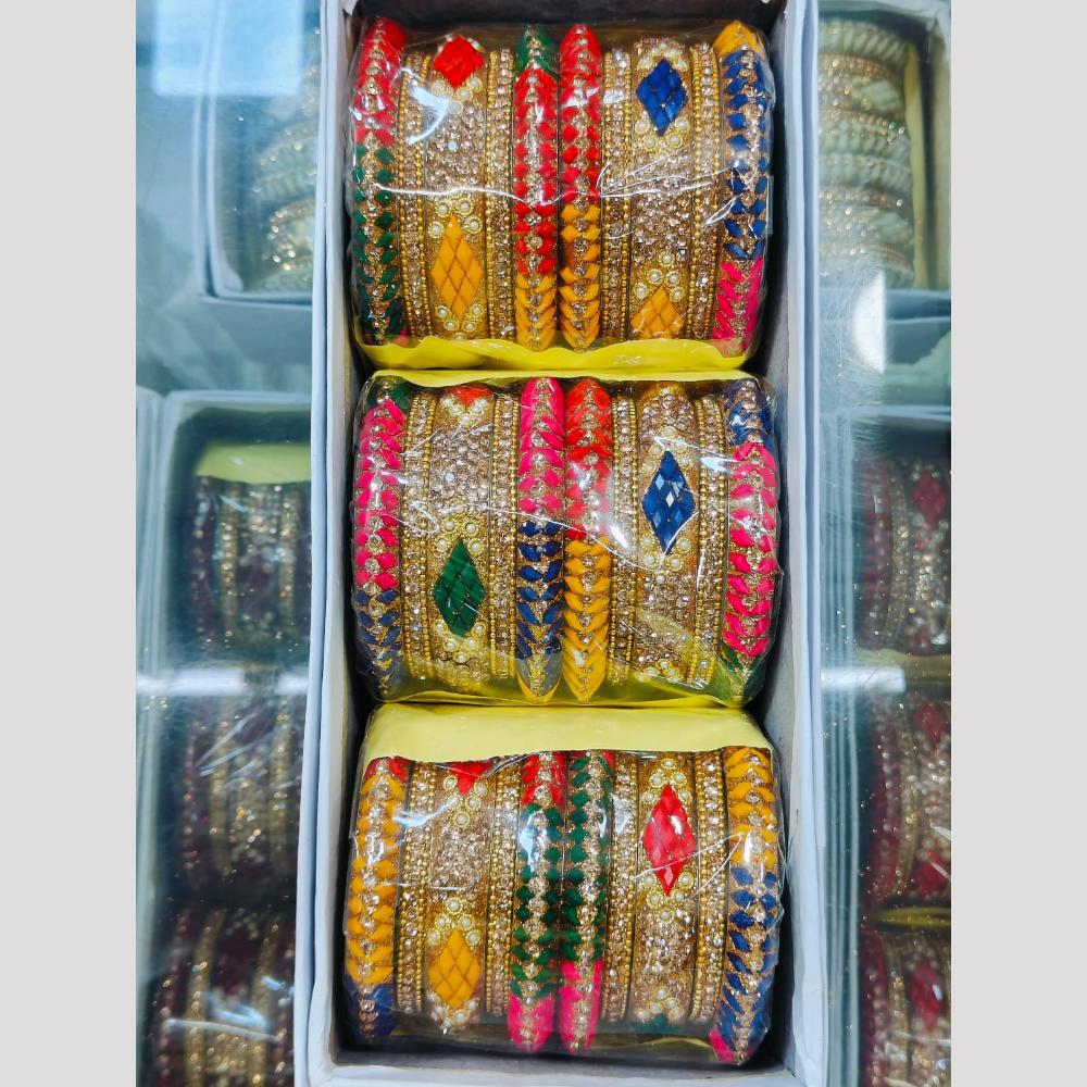 Pooja Bangles Gold Plated Austrian Stone Bangles Set