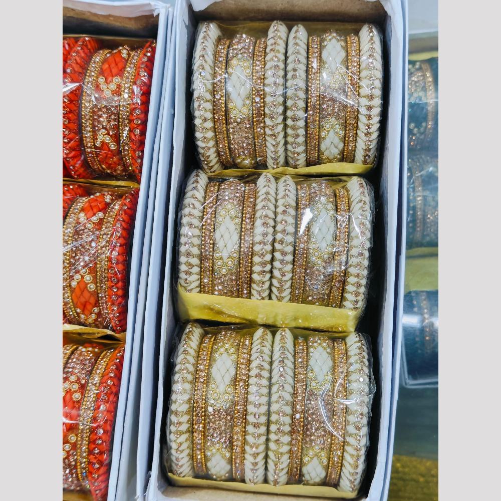 Pooja Bangles Gold Plated Austrian Stone Bangles Set