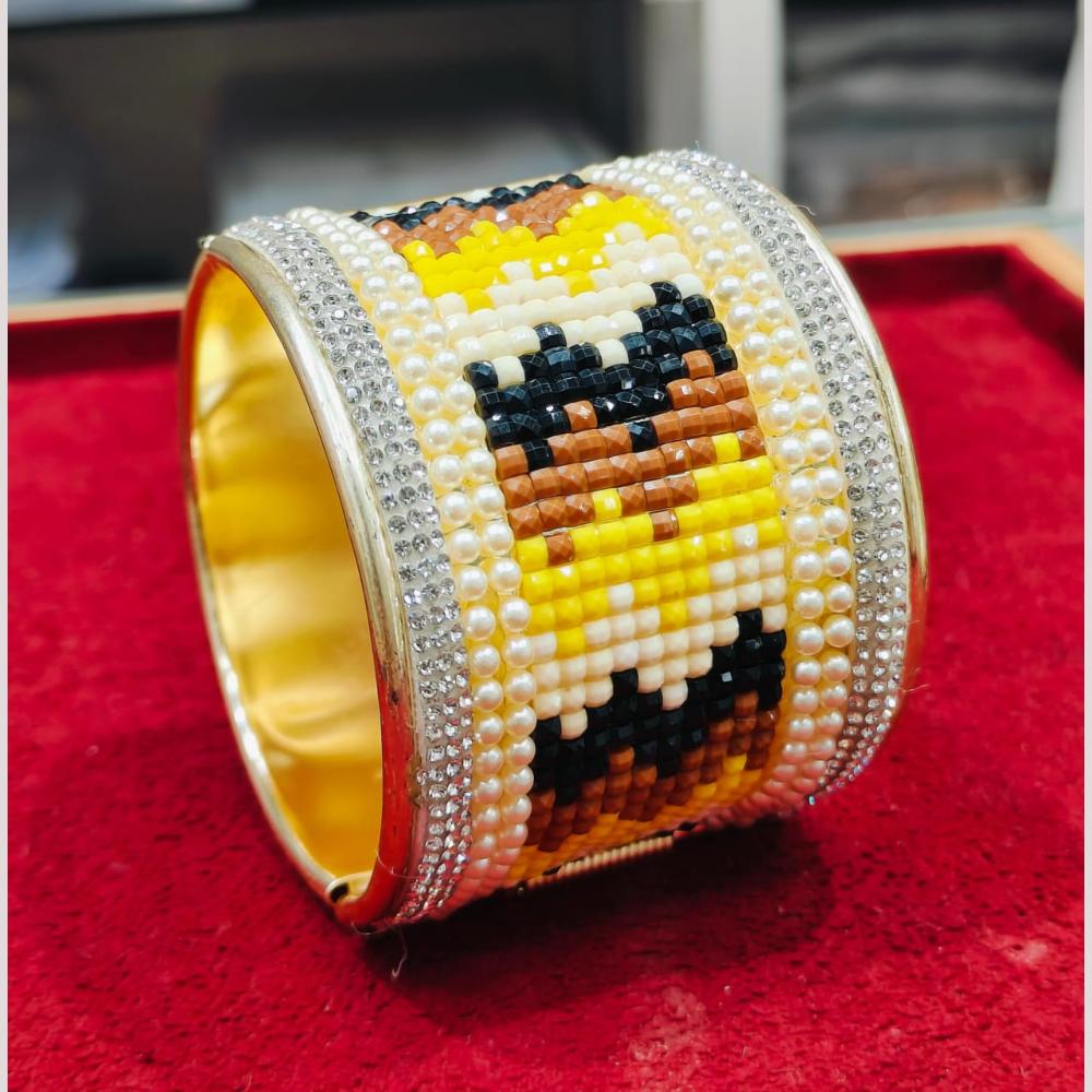 Pooja Bangles Gold Plated Pearl Openable Bangle