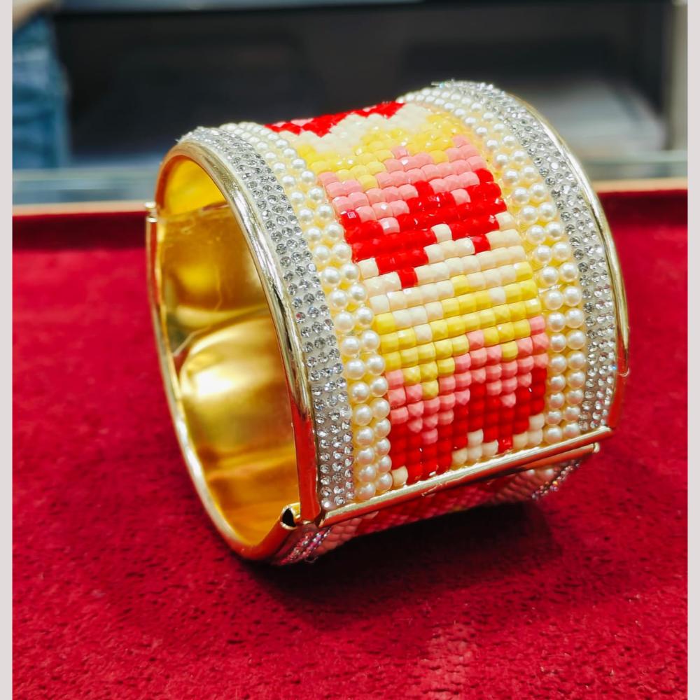 Pooja Bangles Gold Plated Pearl Openable Bangle