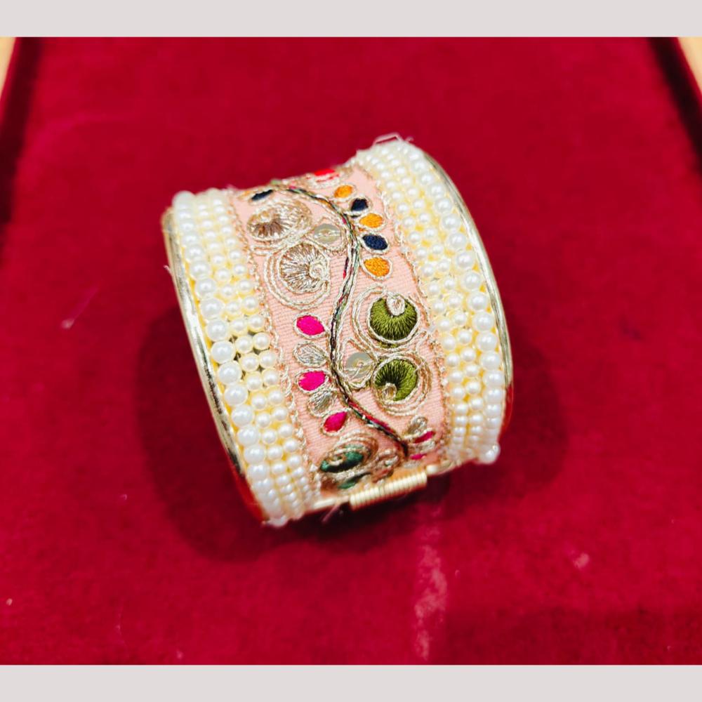 Pooja Bangles Gold Plated Pearl Openable Bangle