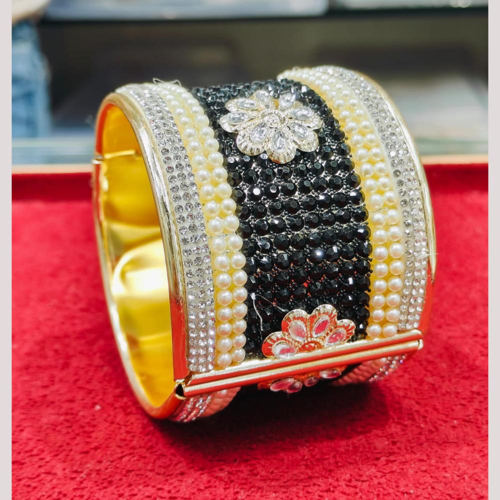 Pooja Bangles Gold Plated Pearl Openable Bangle