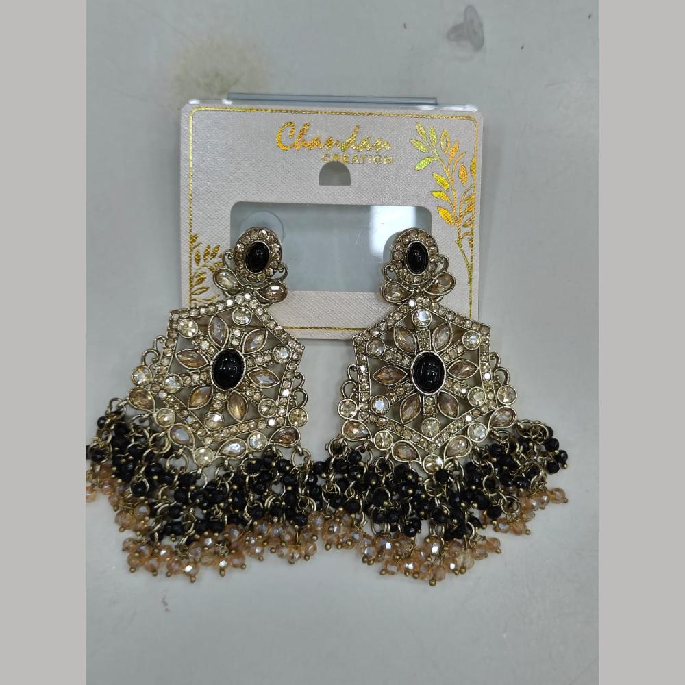 Pooja Bangles Gold Plated Kundan Stone And Pearl Dangler Earrings