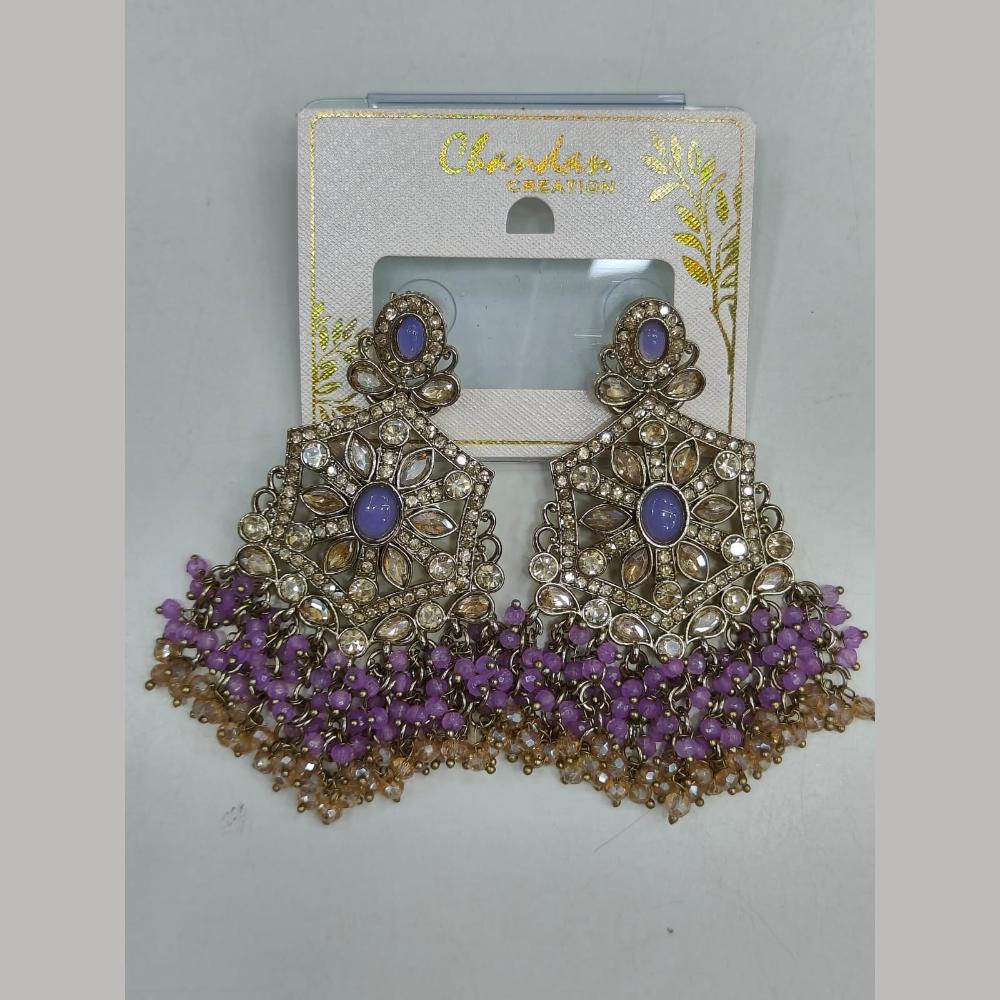 Pooja Bangles Gold Plated Kundan Stone And Pearl Dangler Earrings