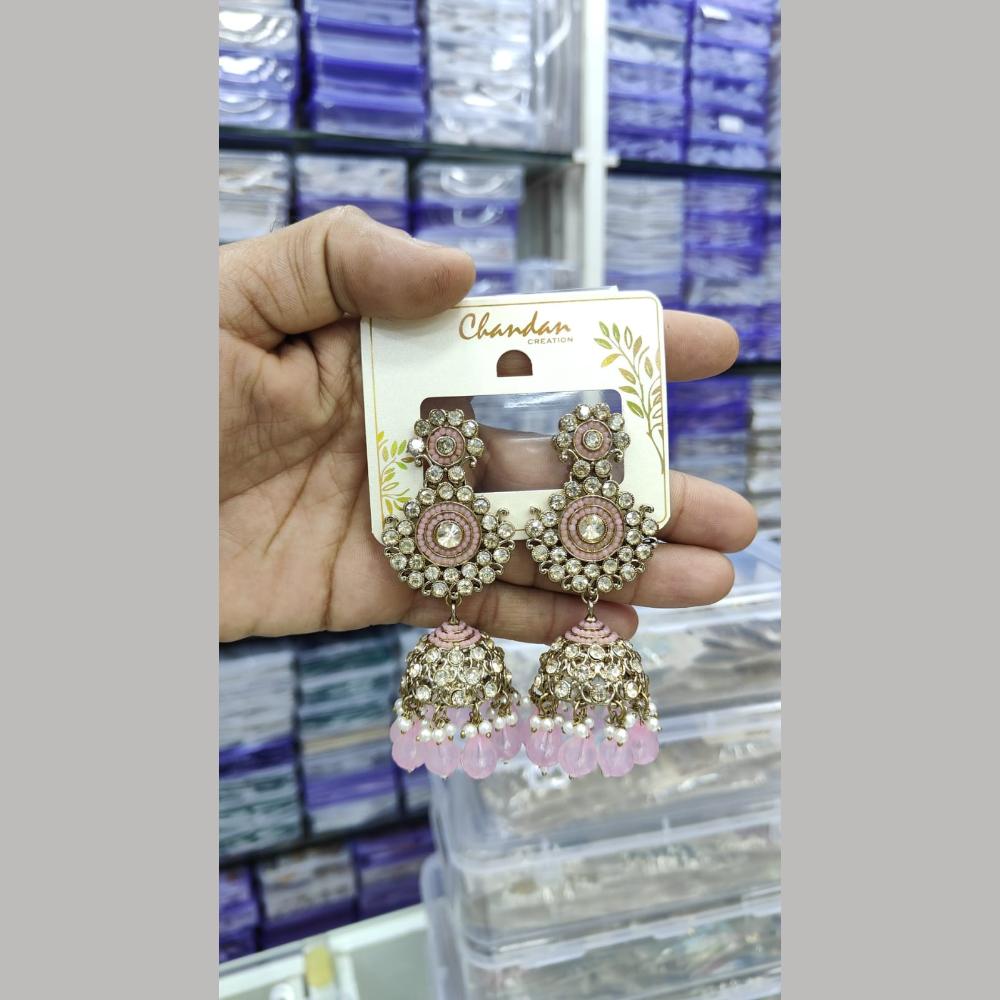 Pooja Bangles Gold Plated Kundan Stone And Pearl Jhumki Earrings