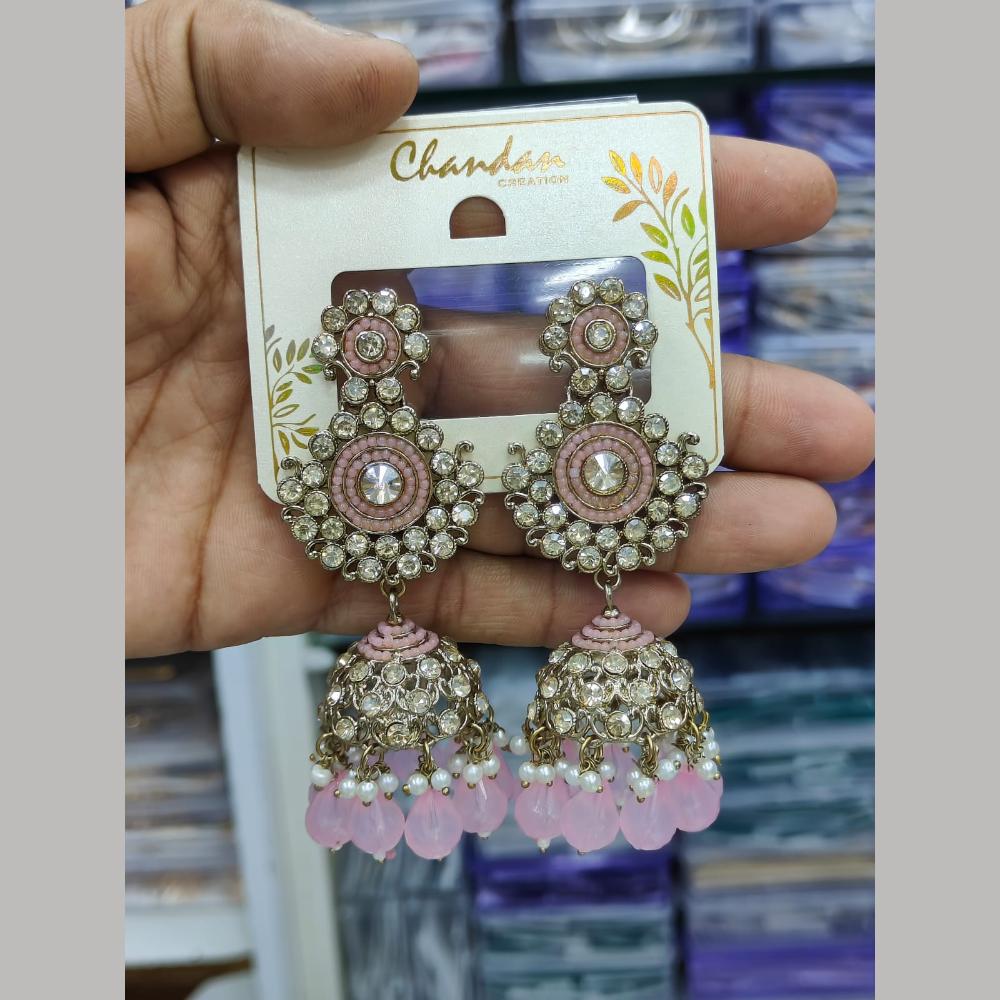 Pooja Bangles Gold Plated Kundan Stone And Pearl Jhumki Earrings