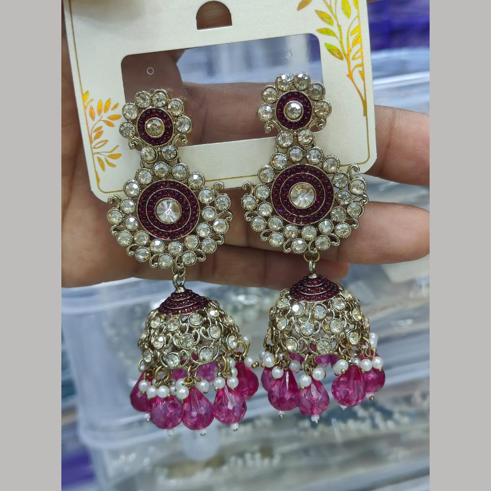 Pooja Bangles Gold Plated Kundan Stone And Pearl Jhumki Earrings