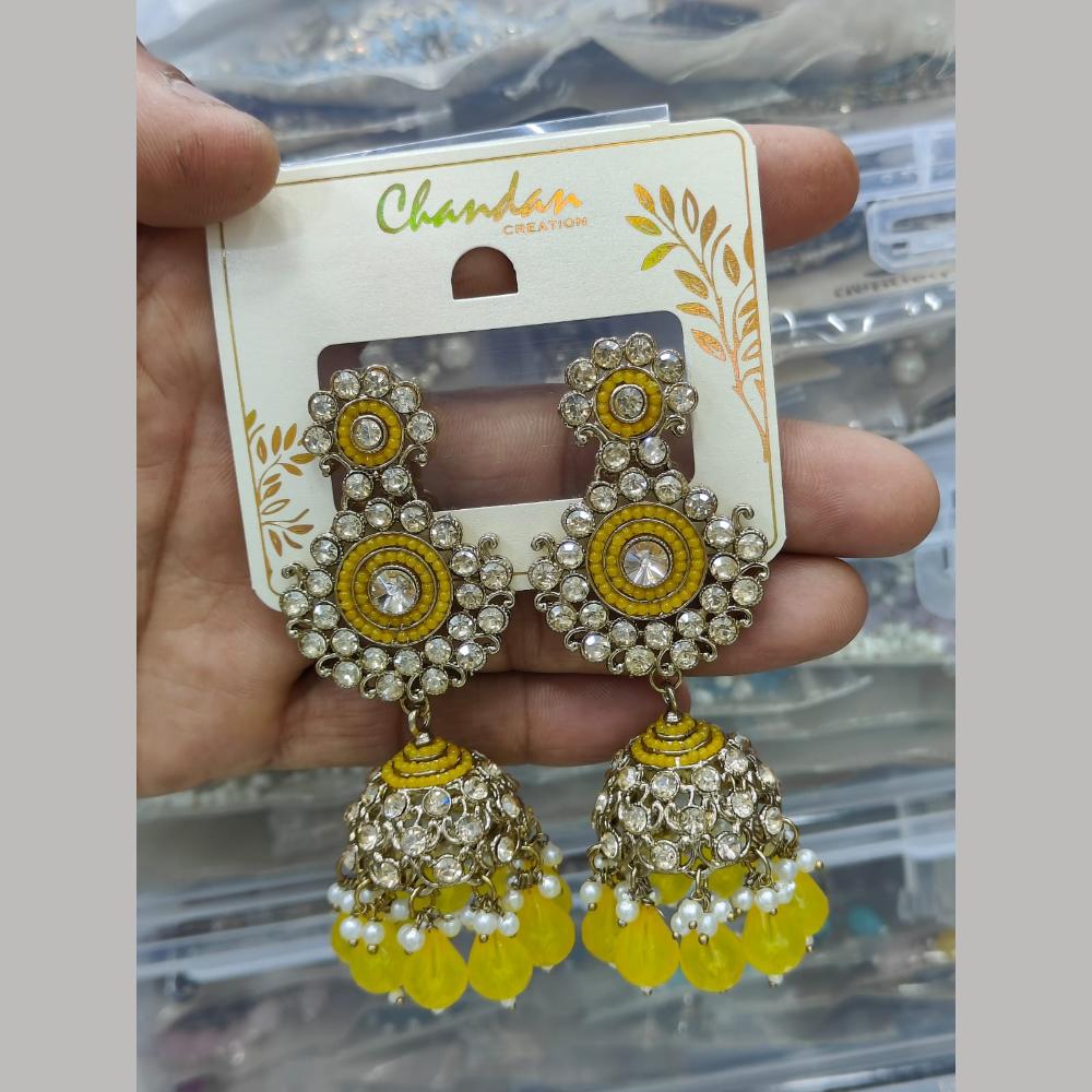 Pooja Bangles Gold Plated Kundan Stone And Pearl Jhumki Earrings