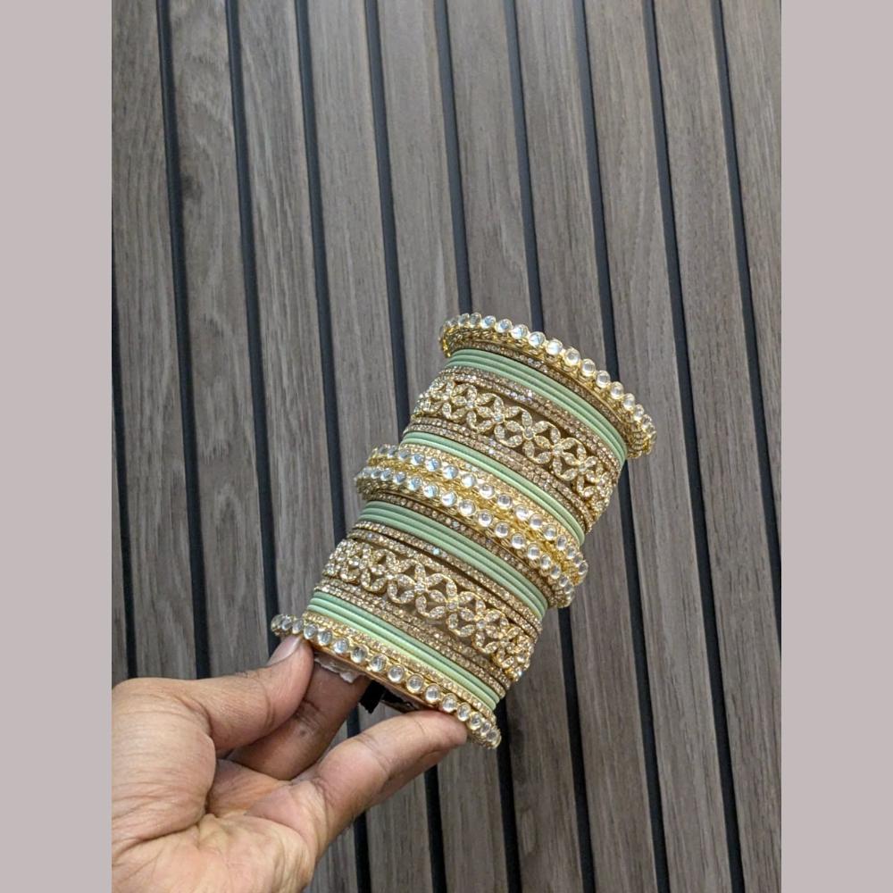 Pooja Bangles Gold Plated Kundan Stone Bangles Set