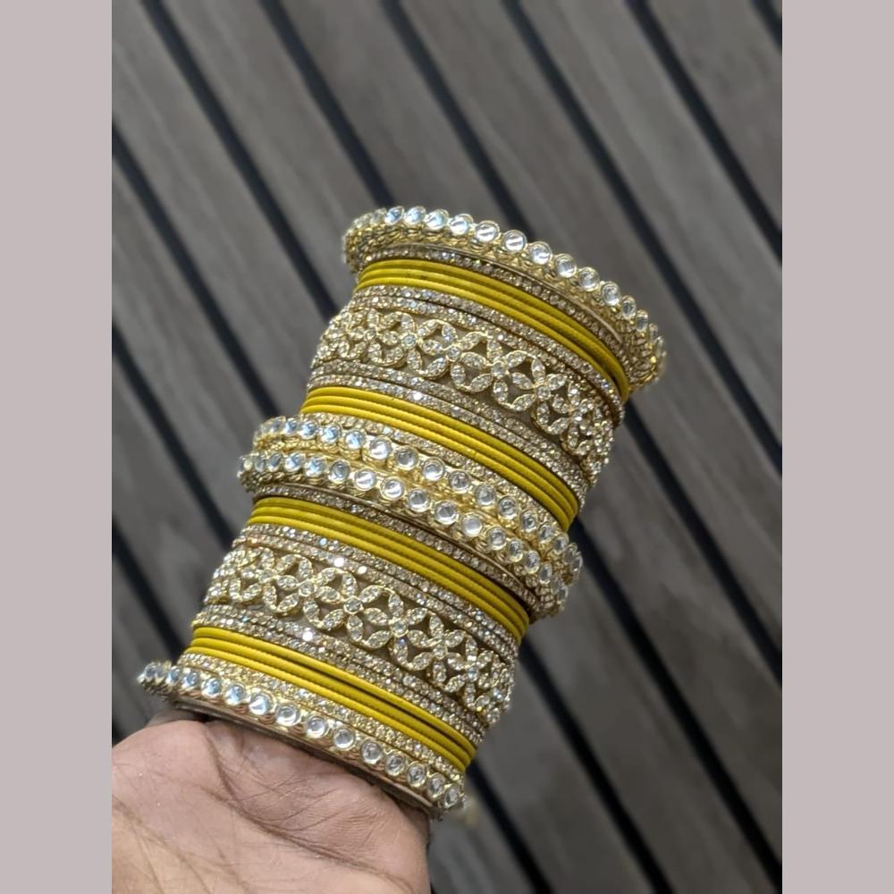 Pooja Bangles Gold Plated Kundan Stone Bangles Set