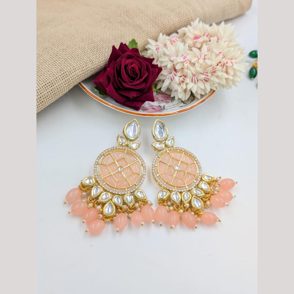 Pooja Bangles Gold Plated Kundan Stone And Beads Dangler Earrings