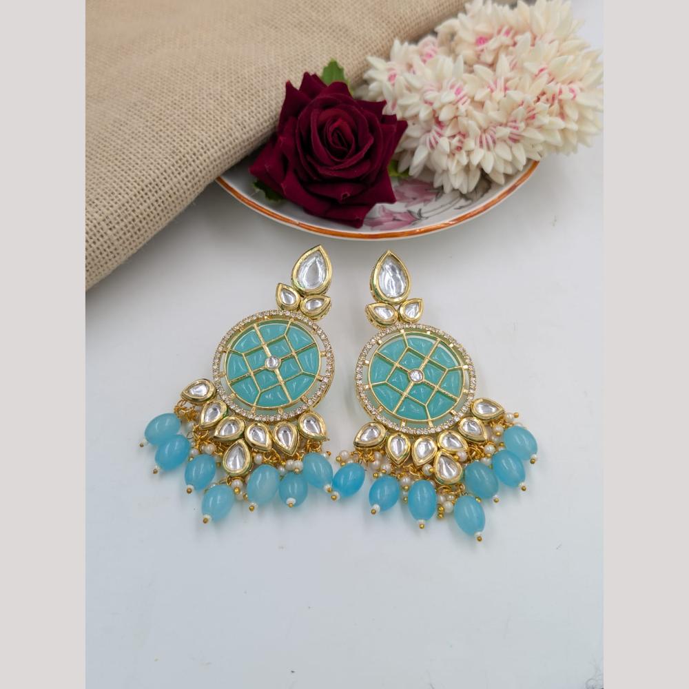 Pooja Bangles Gold Plated Kundan Stone And Beads Dangler Earrings