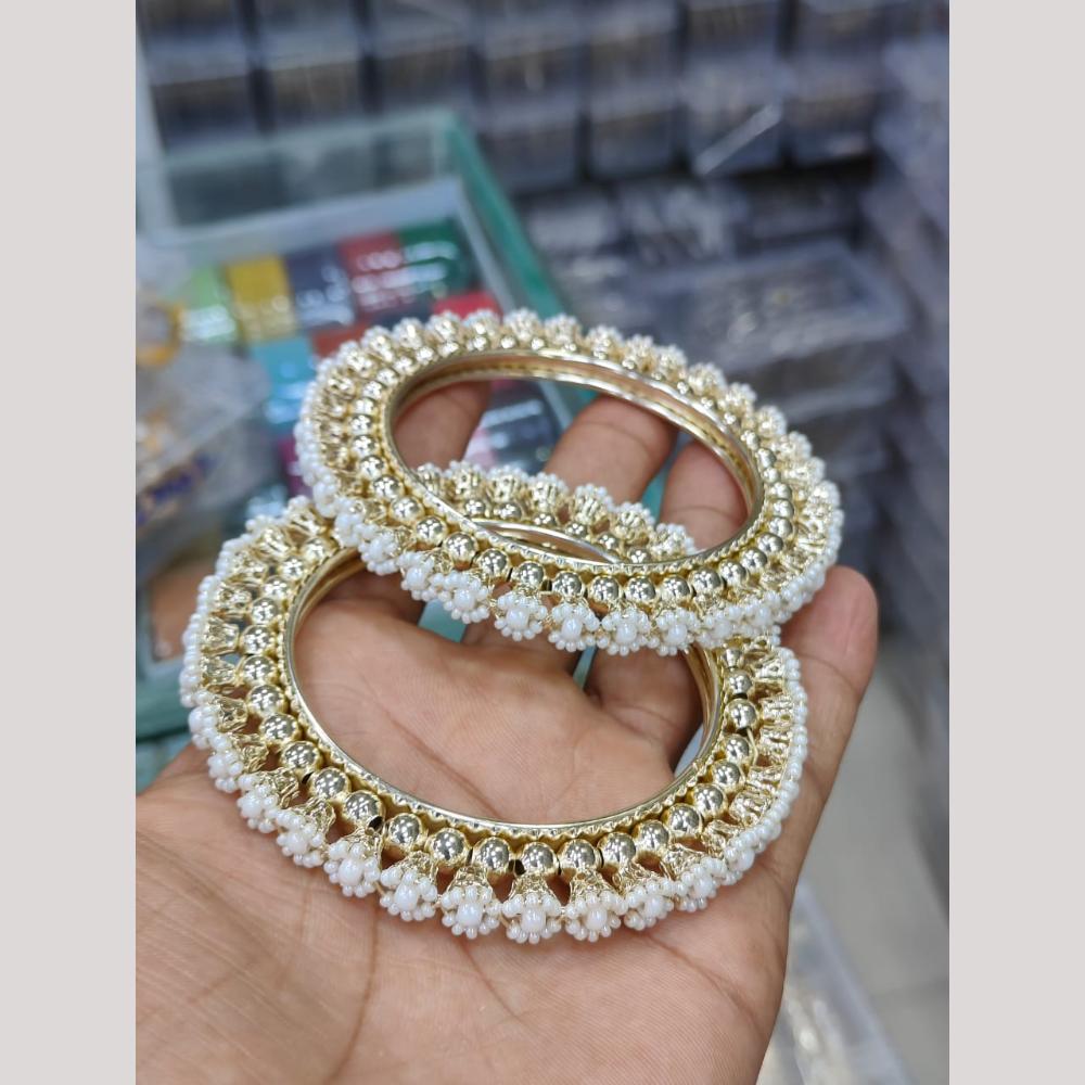 Pooja Bangles Gold Plated Pearl Bangles Set