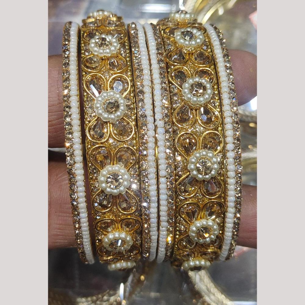 Pooja Bangles Gold Plated Austrian Stone Bangle Set