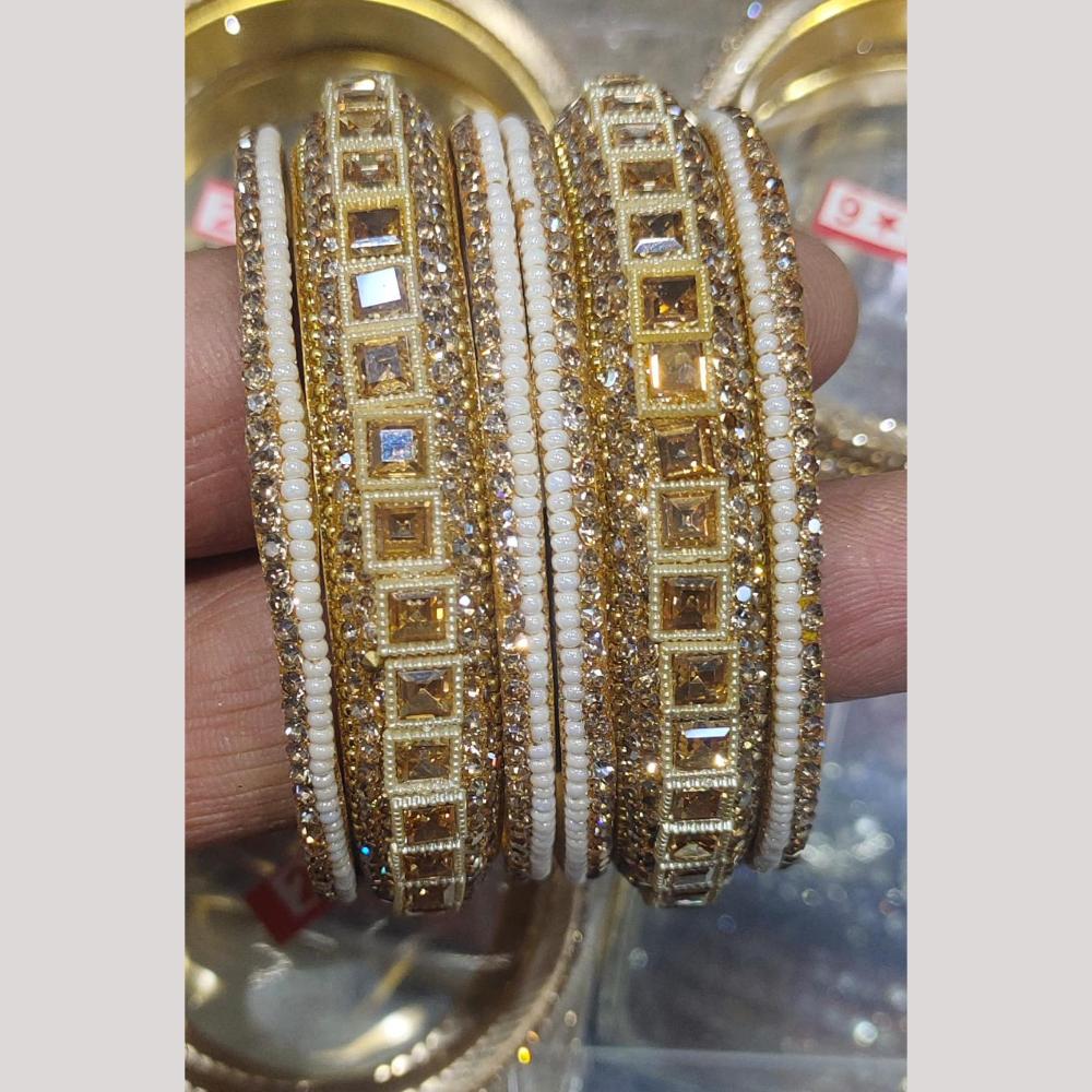 Pooja Bangles Gold Plated Austrian Stone Bangle Set