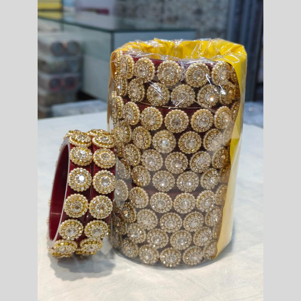 Pooja Bangles Gold Plated Dazzling Austrian Stone Bangles Set