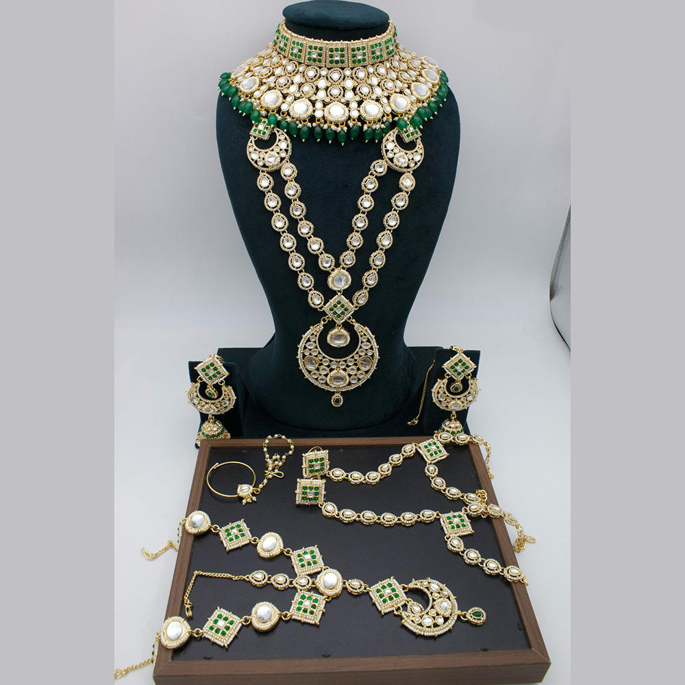 Pooja Bangles Gold Plated Kundan Bridal Necklace Set