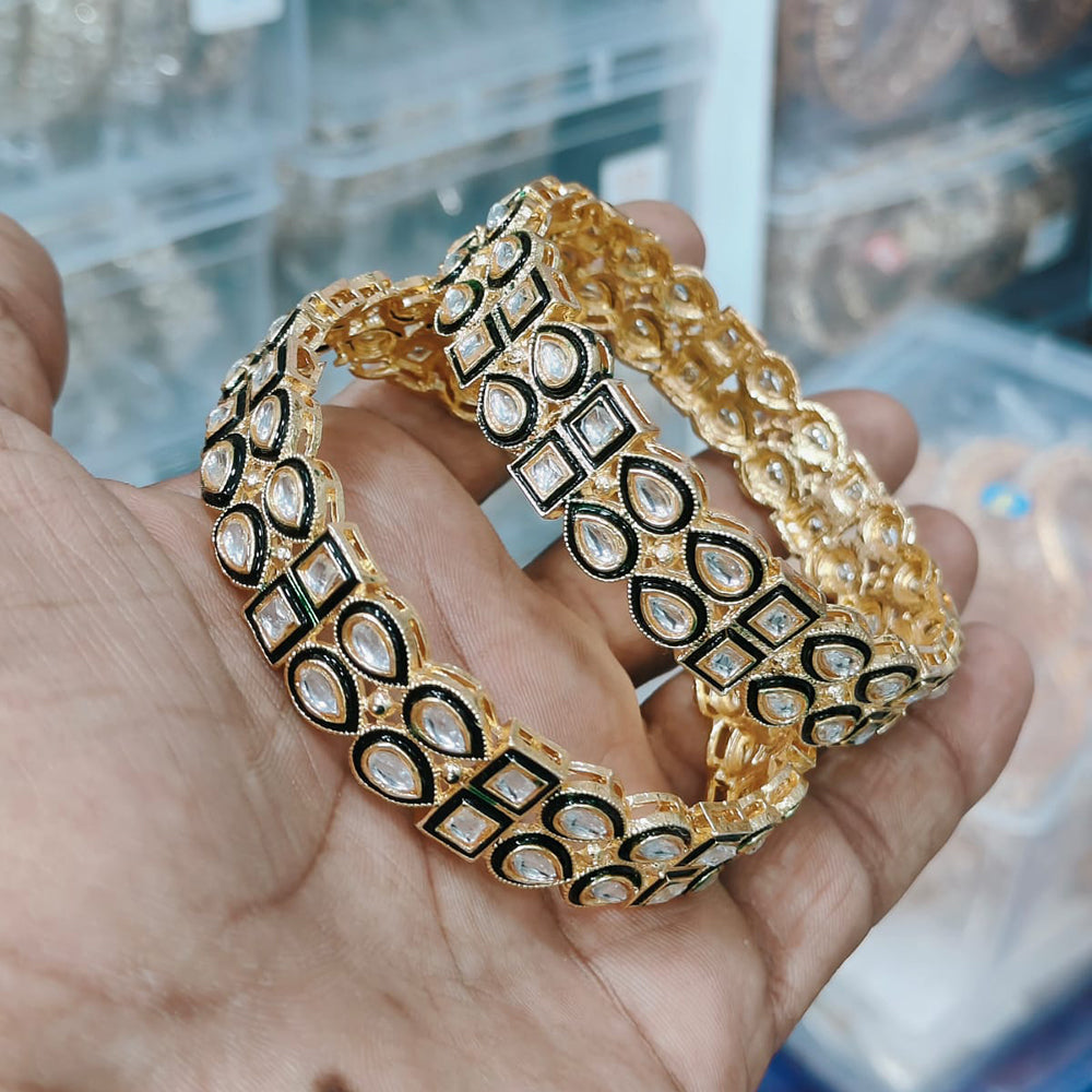 Pooja Bangles Gold Plated Kundan Bangle Set