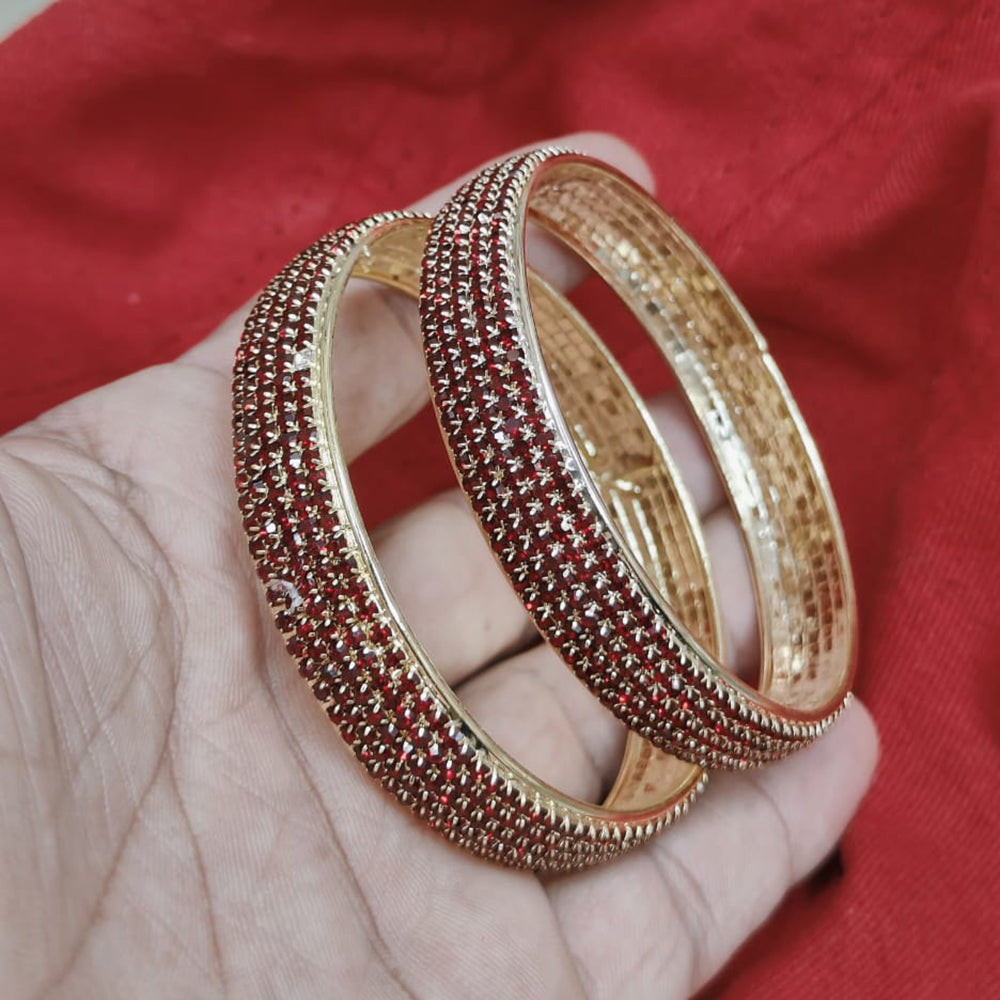 Pooja Bangles Gold Plated Austrian Stone Bangles Set