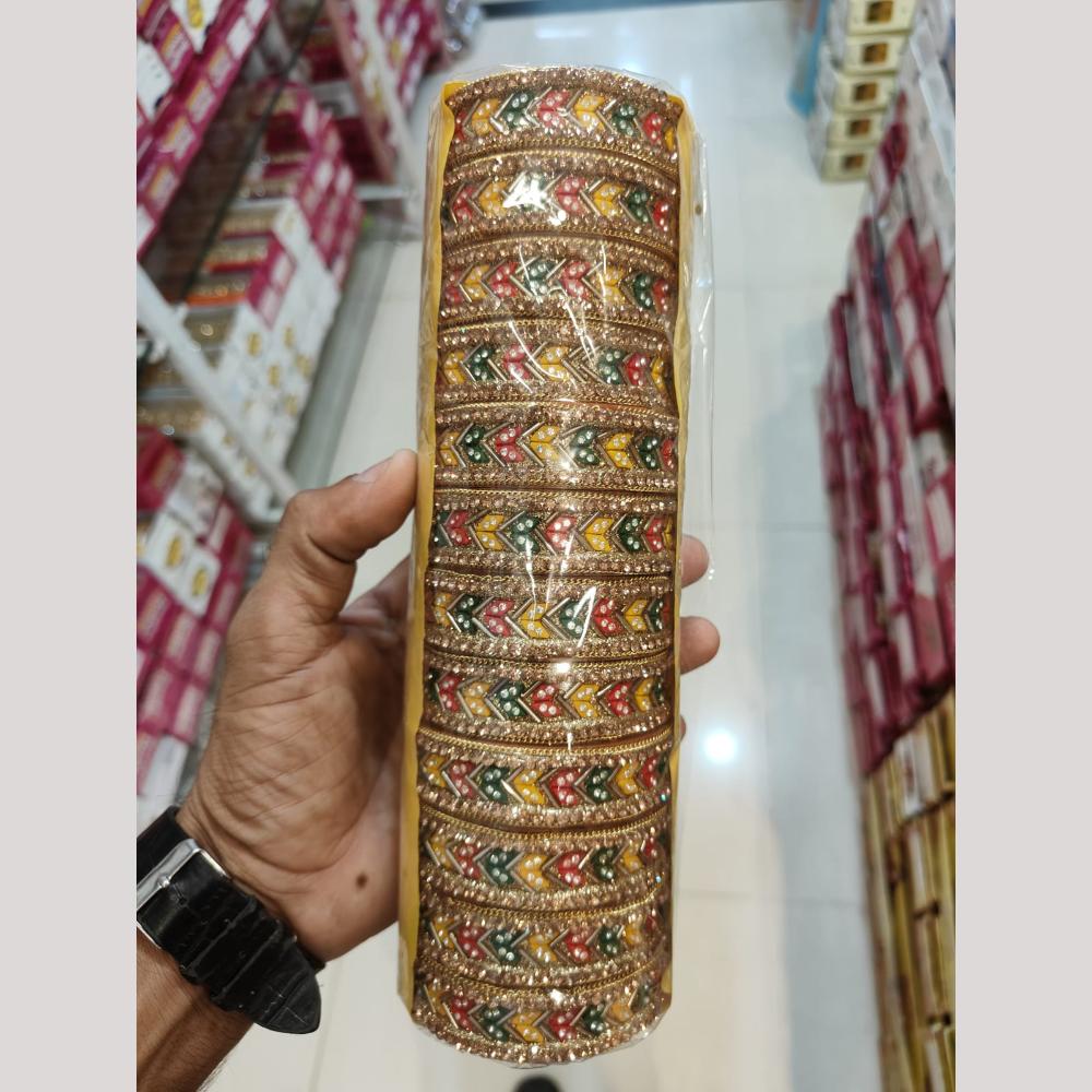 Pooja Bangles Gold Plated Austrian Stone Bangles Set