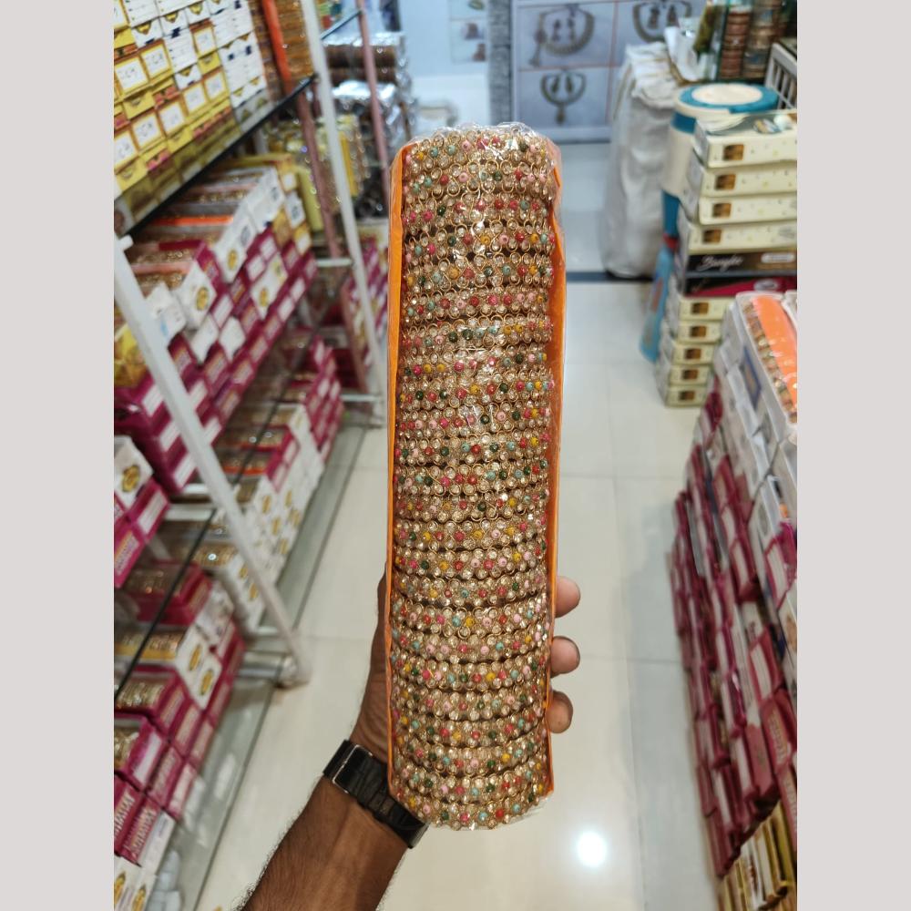 Pooja Bangles Gold Plated Austrian Stone Bangles Set