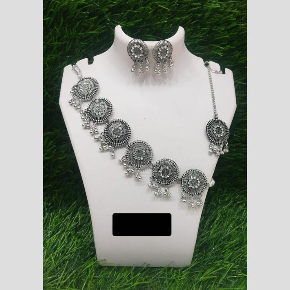Pooja Bangles Traditional Oxidised Plated Necklace Set