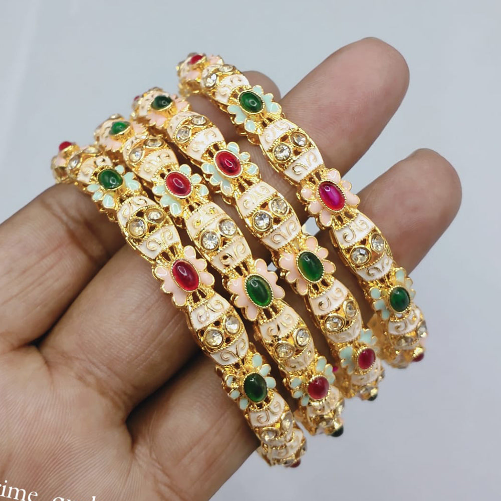 Pooja Bangles Heritage Style Kundan Meenakari Bangles Set