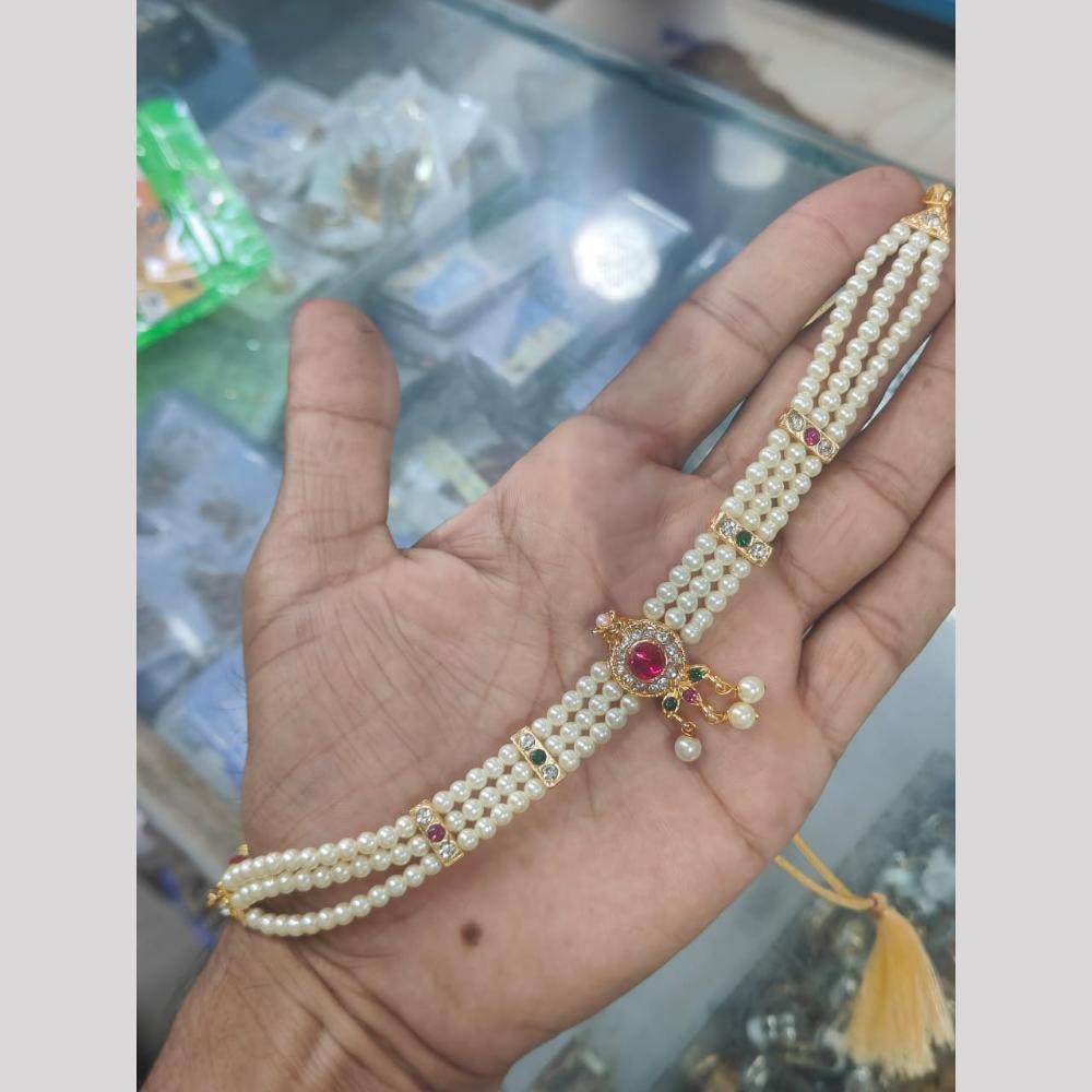 Pooja Bangles Elegant Crystal Stone And Pearl Necklace Set