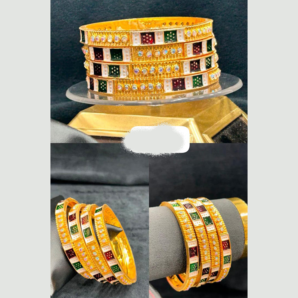Pooja Bangles Designer Austrian Stone And Meenakari Bangles Set