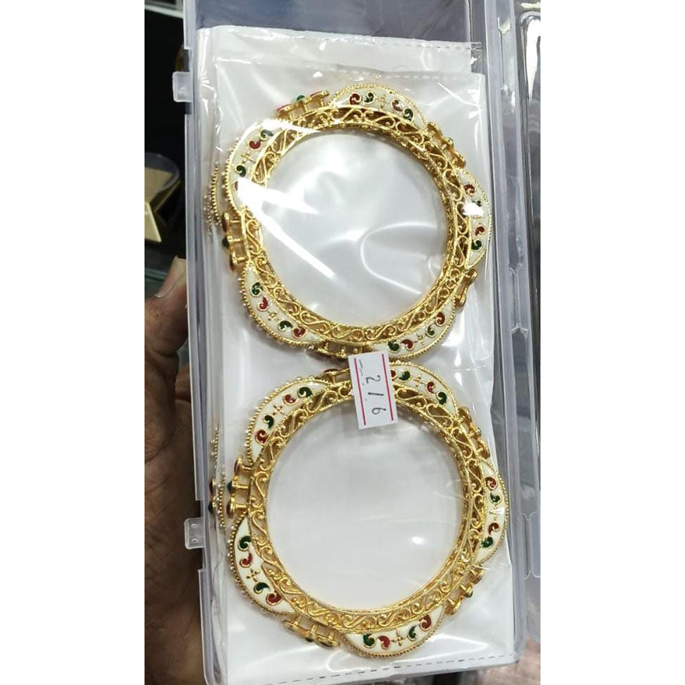 Pooja Bangles Premium Pota Stone And Meenakari Designer Bangles Set
