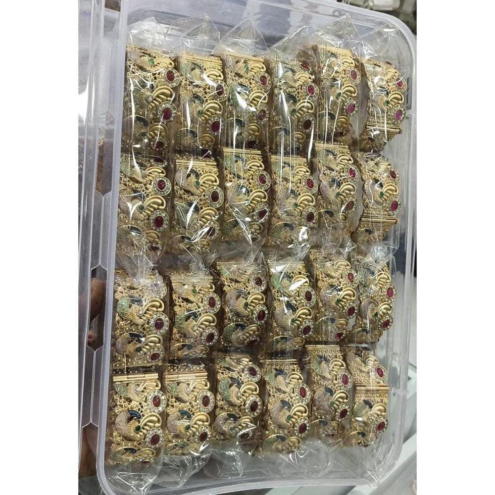 Pooja Bangles Premium Pota Stone And Meenakari Party Wear Bangles Set