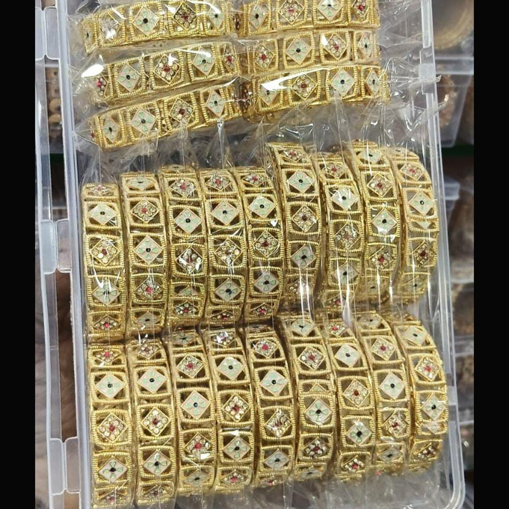 Pooja Bangles Pota Stone And Meenakari Designer Bangles Set